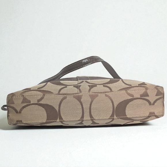 Authentic COACH F13674 Signature Crossbody Shoulder Bag Brown Canvas Leather - Picture 5 of 15